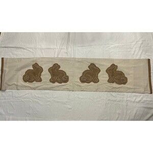 Farmhouse Table runner burlap bunny Easter Nicole Miller
